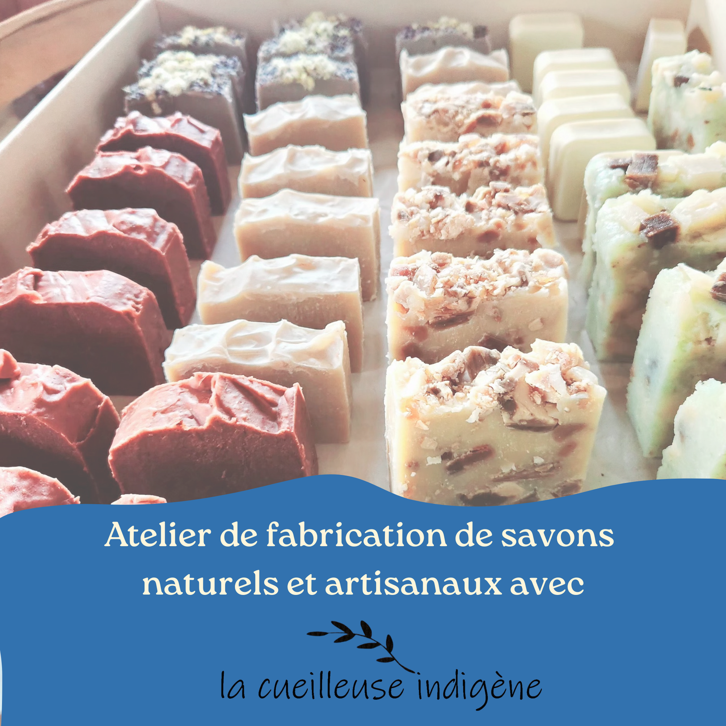 Atelier de fabrication de savons naturels et artisanaux avec La cueilleuse indigène. Le 4 novembre 18h30.